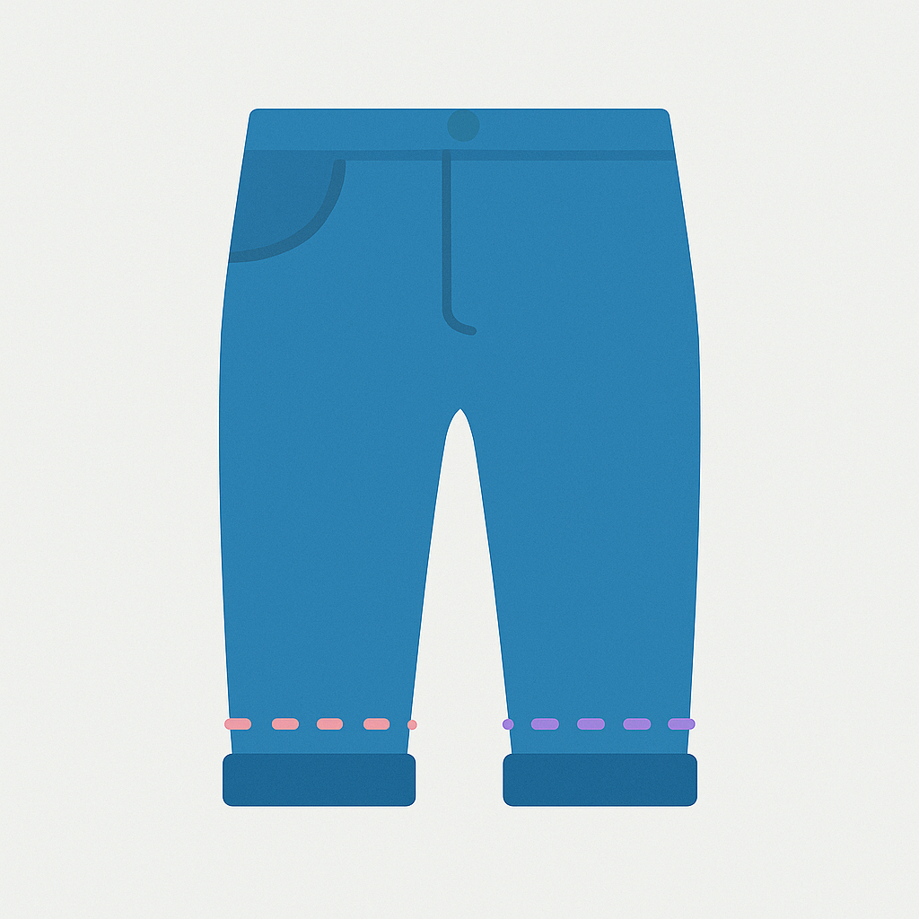 Hem with original finish (jeans)