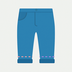 Hem with original finish (jeans)